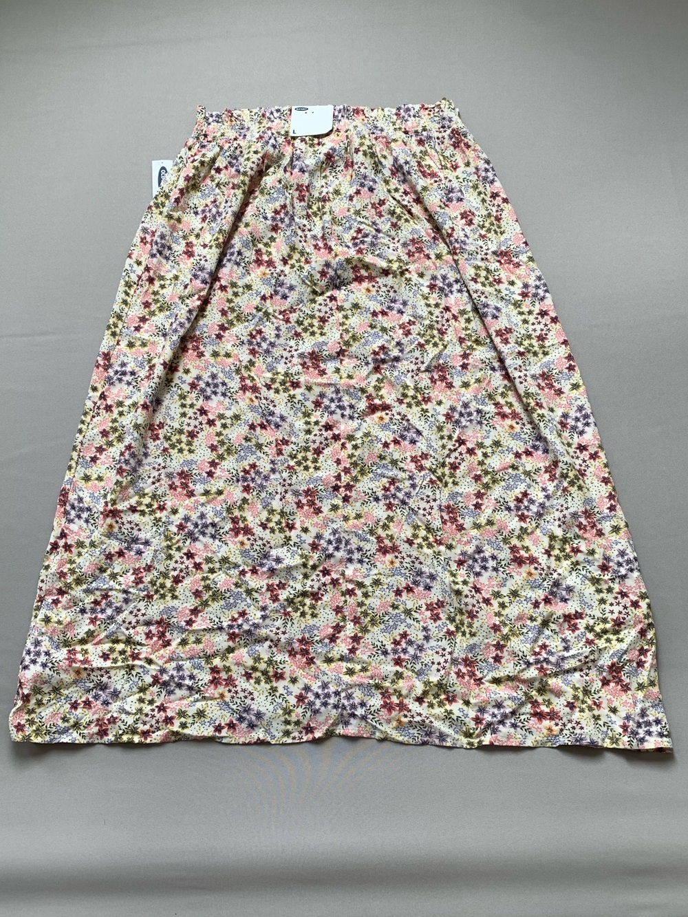 Old Navy NWT Floral Midi Skirt Large Rayon Pull On Boho Cottagecore - Picture 5 of 12